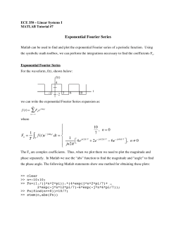 Exponential Fourier Series