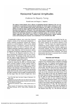 Horizontal fusional amplitudes. Evidence for disparity tuning.