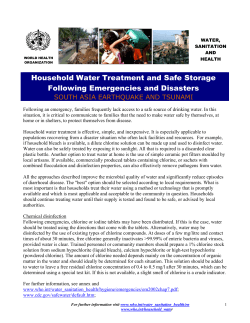 Household Water Treatment and Safe Storage