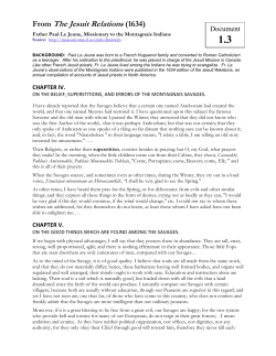 From The Jesuit Relations (1634)