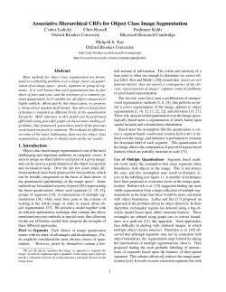 Associative Hierarchical CRFs for Object Class Image Segmentation