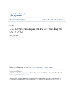 US emergency management: the Townsend report