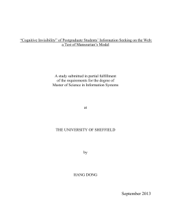 of Postgraduate Students` Information Seeking on the Web