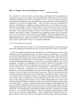 Plus ca change? On not learning from history
