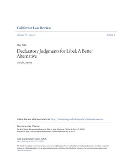 Declaratory Judgments for Libel: A Better Alternative