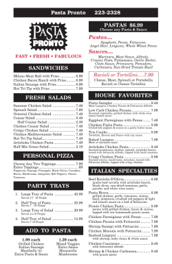 Pasta Pronto - Entree Express