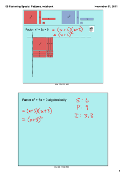 09 Factoring Special Patterns.notebook