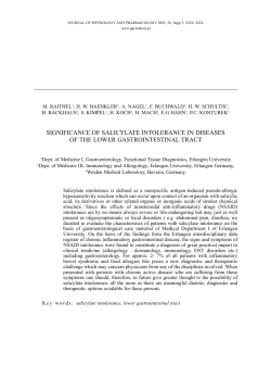 significance of salicylate intolerance in diseases of the lower