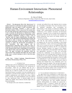 Human-Environment Interactions: Phenomenal Relationships