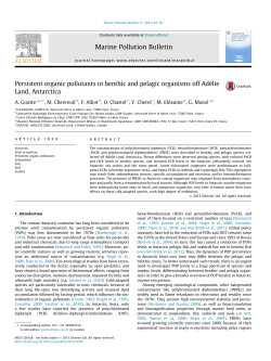 Persistent organic pollutants in benthic and pelagic organisms off