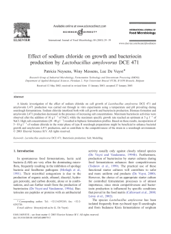 Effect of sodium chloride on growth and bacteriocin production by