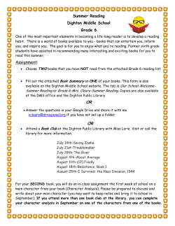 Summer Reading Dighton Middle School Grade 6 Assignment: