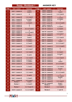 Ready - Workbook 1 ANSWER KEY