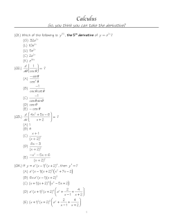 So, you think you can take the derivatives