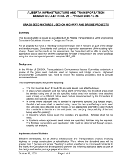 Grass Seed Mixtures used on Highway and