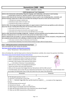 Romanticism Unit Syllabus