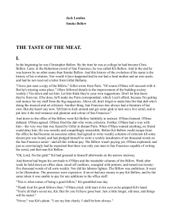 THE TASTE OF THE MEAT. I.