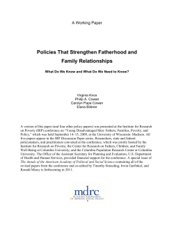 Policies That Strengthen Fatherhood and Family Relationships