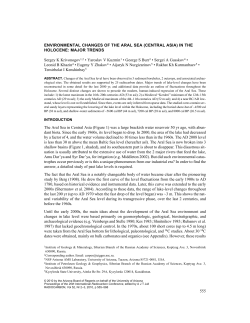 environmental changes of the aral sea
