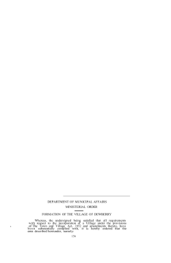 Formation of Village - Alberta Municipal Affairs