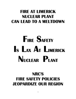 FIRE AT LIMERICK FIRE AT LIMERICK NUCLEAR PLANT