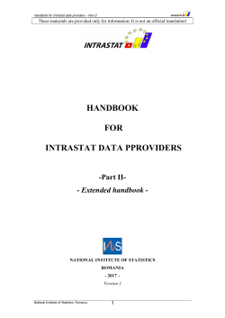 Handbook for provides of statistical information - part II