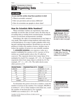 Organizing Data - Johnston Public Schools
