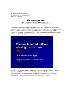 The one hundred million missing females are dead