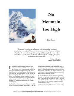 No Mountain Too High