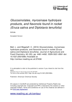 Glucosinolates, myrosinase hydrolysis products, and flavonols found