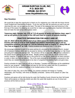 HIRAM RURITAN CLUB, INC. PO BOX 563 HIRAM, GA 30141 www