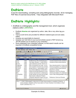 EndNote Highlights