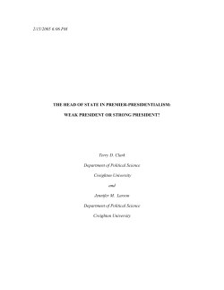 The Head of State in Premier-Presidentialism