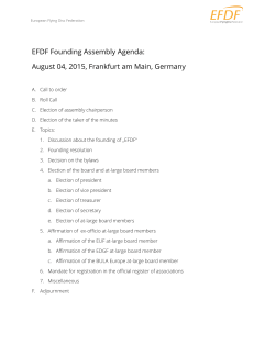 EFDF Founding Assembly Agenda: August 04, 2015, Frankfurt am