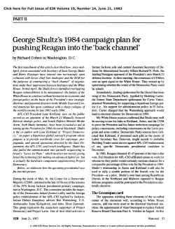 George Shultz`s 1984 Campaign Plan for Pushing Reagan into the