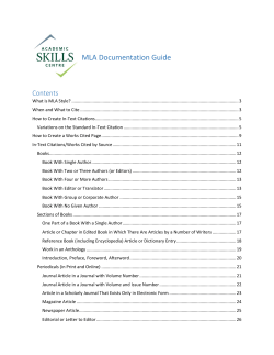 Printable Guide for MLA