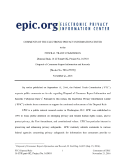 Disposal of Consumer Report Information and Records