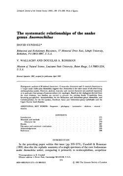 The systematic relationships of the snake genus