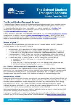 The School Student Transport Scheme