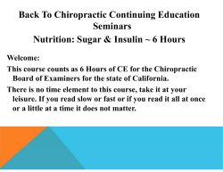 Notes - Back To Chiropractic