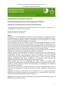 Human flourishing through body, creative imagination and reflection