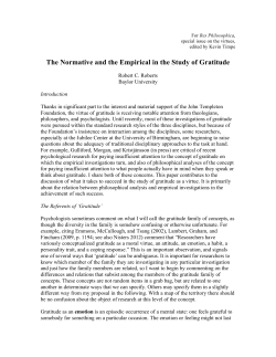 The Normative and the Empirical in the Study of Gratitude