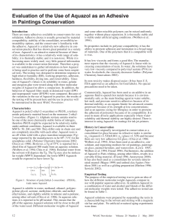 Evaluation of the Use of Aquazol as an Adhesive in Paintings