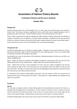Freshwater Fisheries and the Law in Scotland