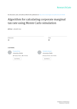Algorithm for calculating corporate marginal tax rate using Monte