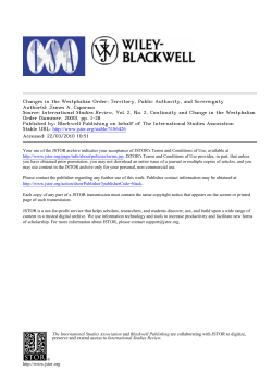Changes in the Westphalian Order: Territory