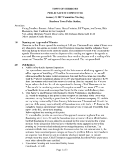 Page 1 of 3 TOWN OF SHERBORN PUBLIC SAFETY COMMITTEE