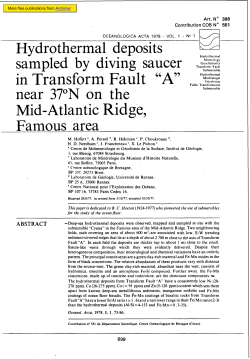 Hydrothermal deposits sampled by diving saucer in transform fault