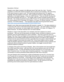 Description of School Wasatch Junior High is located in the