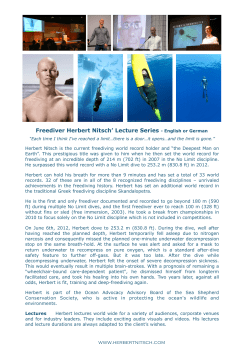 Freediver Herbert Nitsch LECTURES.pages